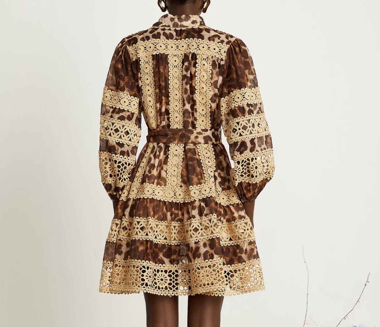 Léonor leopard-print cut-out panelled mini dress