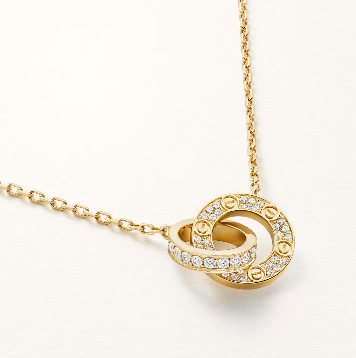 Cartier LOVE pendant, paved necklace