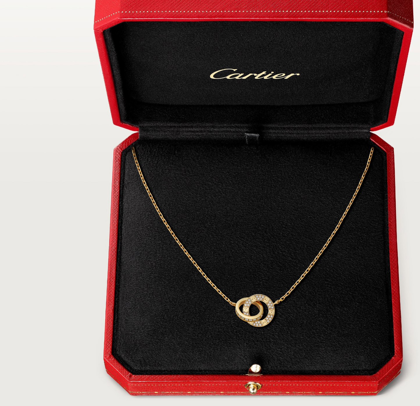 Cartier LOVE pendant, paved necklace