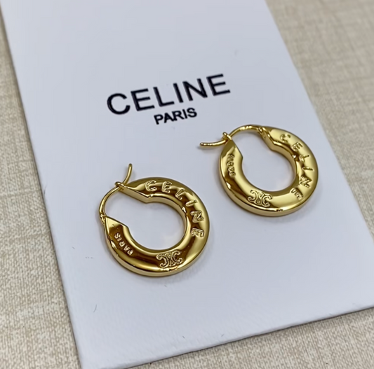 Celine Disc hoop earrings