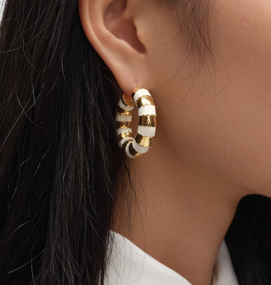 Celine Hoop earrings with enamel coating
