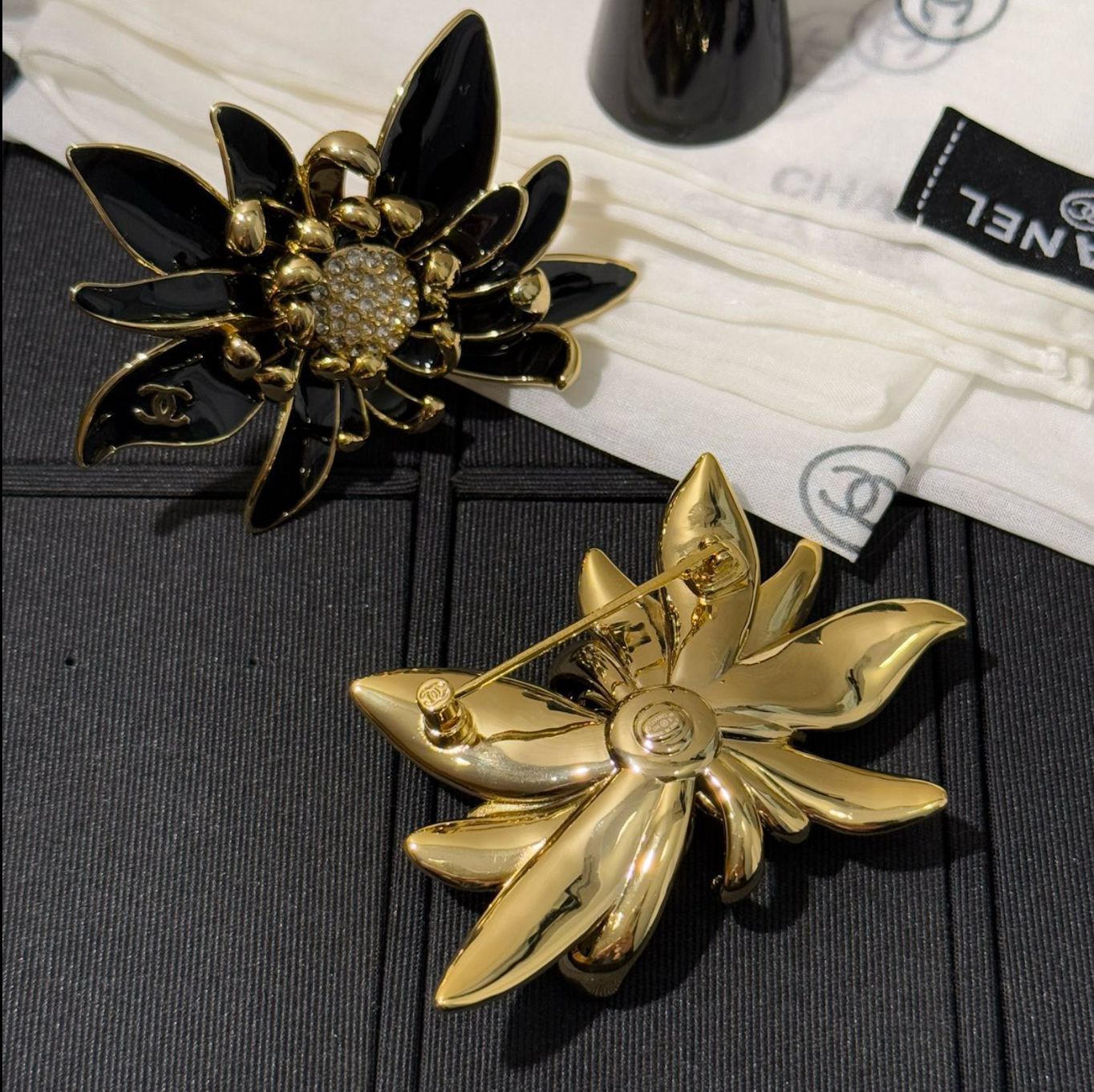 Chanel flower motif costume jewelry brooch