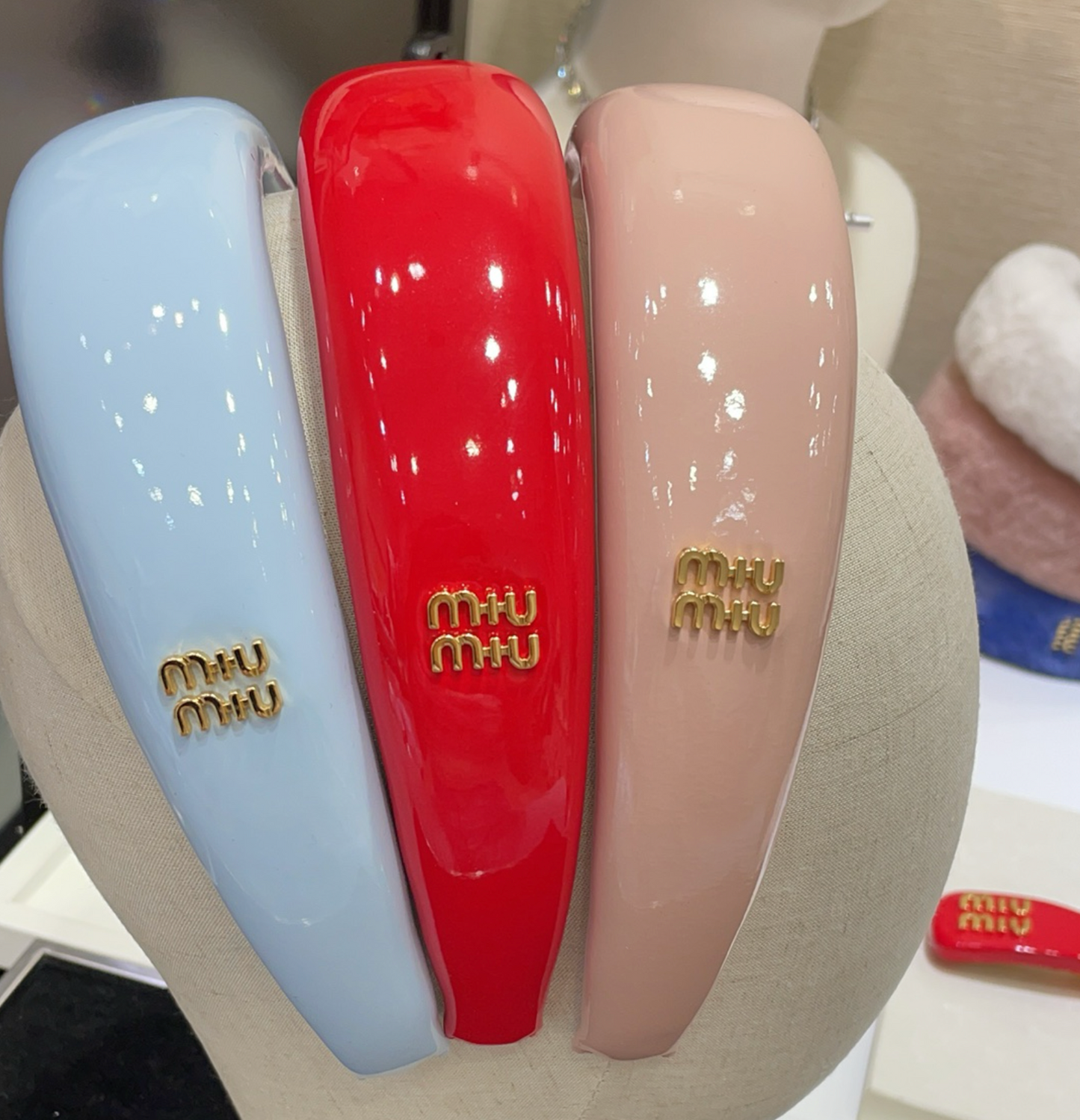 Miu Miu patent leather headband