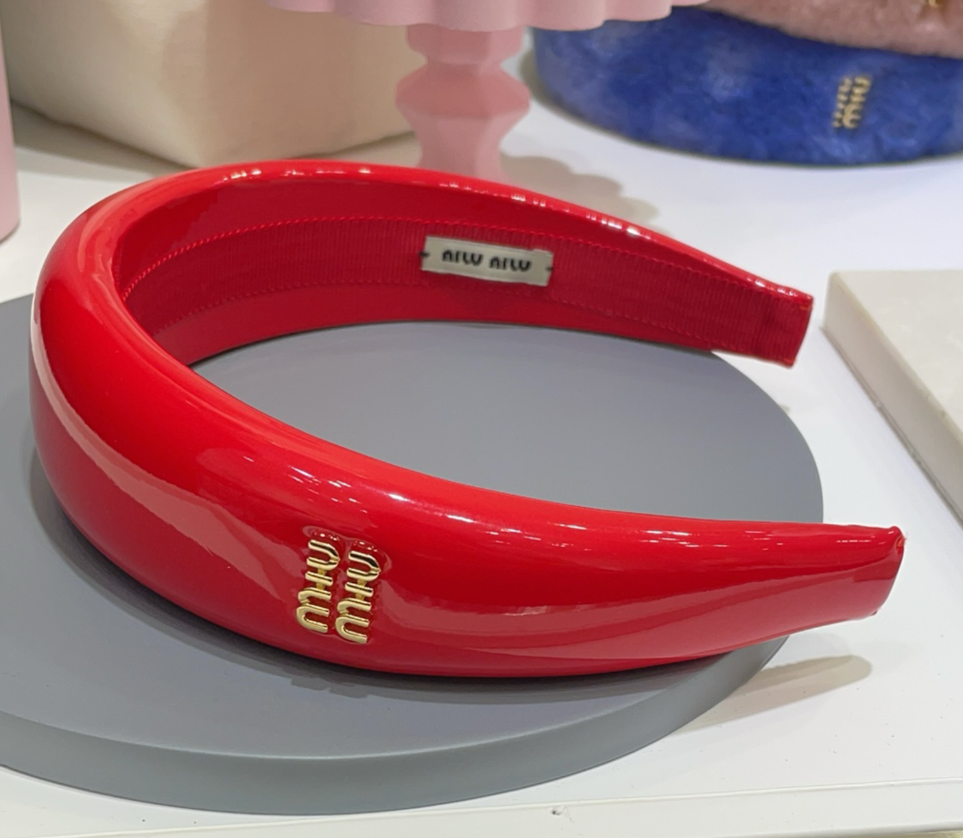 Miu Miu patent leather headband