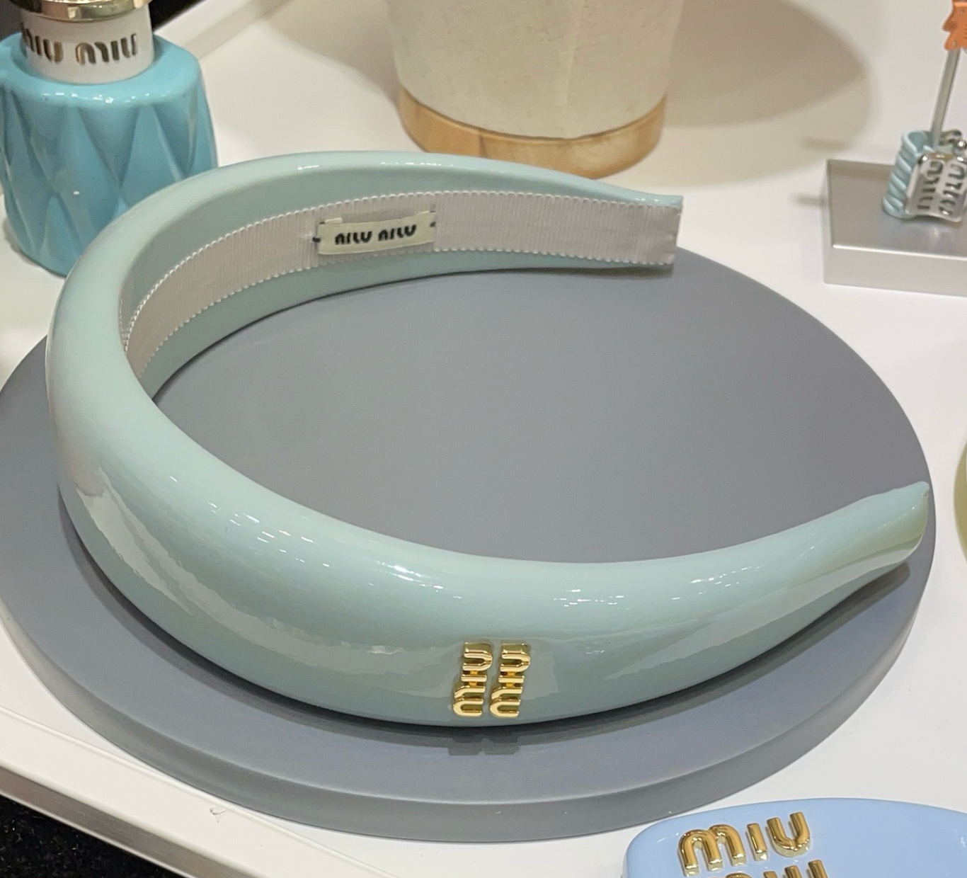Miu Miu patent leather headband