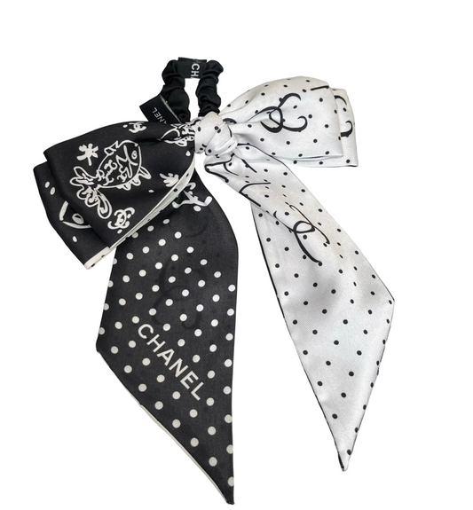 Chanel Marine Motif Silk Ribbon Scrunchie / Hair Band