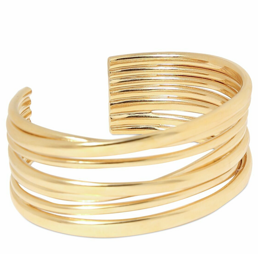 Saint Laurent Brass Multi-wire Cuff Bracelet