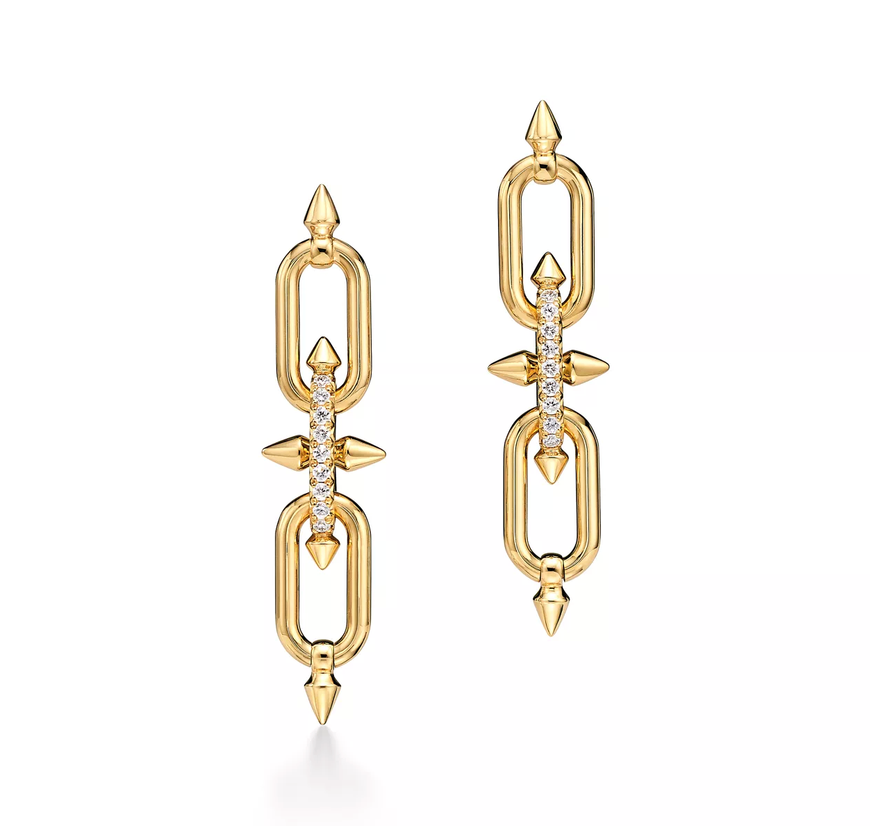 Tiffany-style Hardware link drop earrings