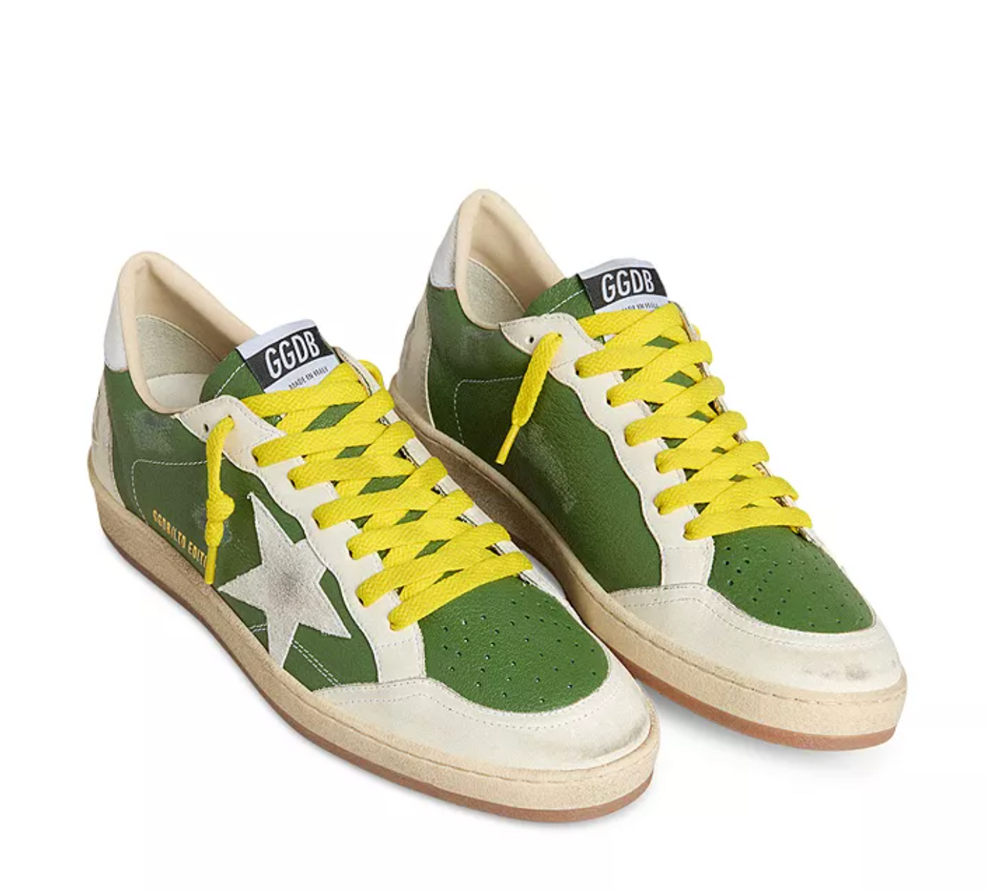 GGDB Ball Star sneakers featuring a green leather