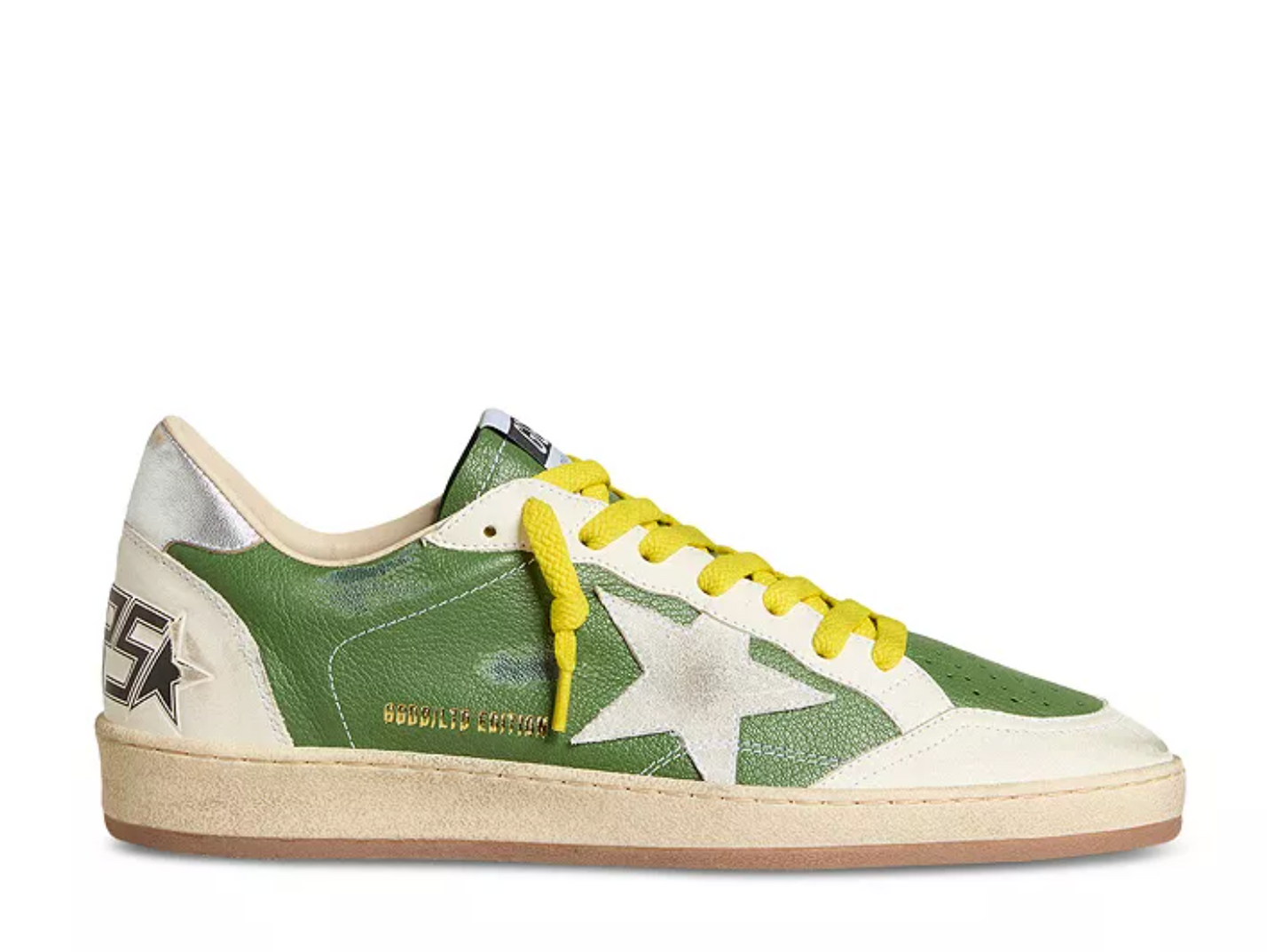 GGDB Ball Star sneakers featuring a green leather