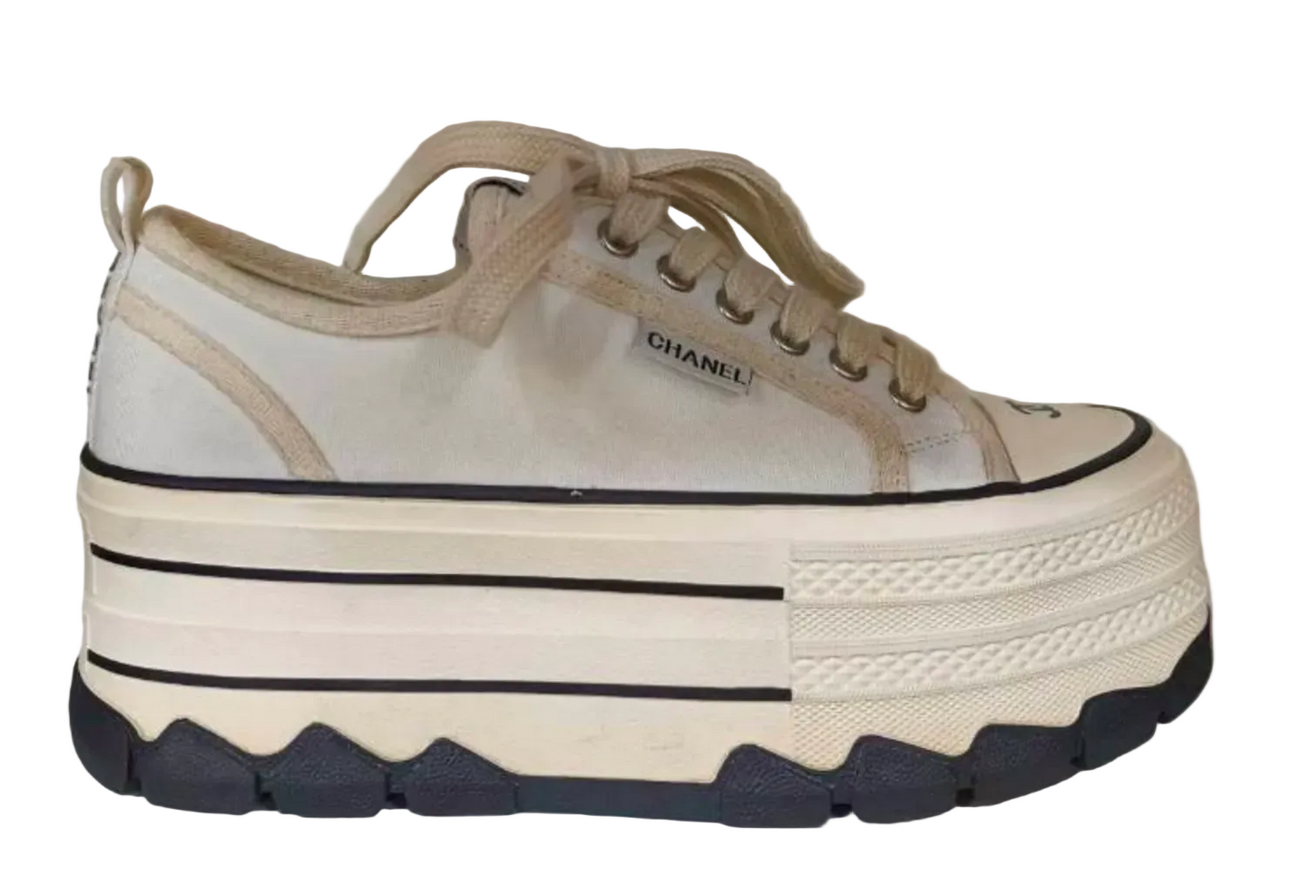Chanel Canvas Platform Sneakers