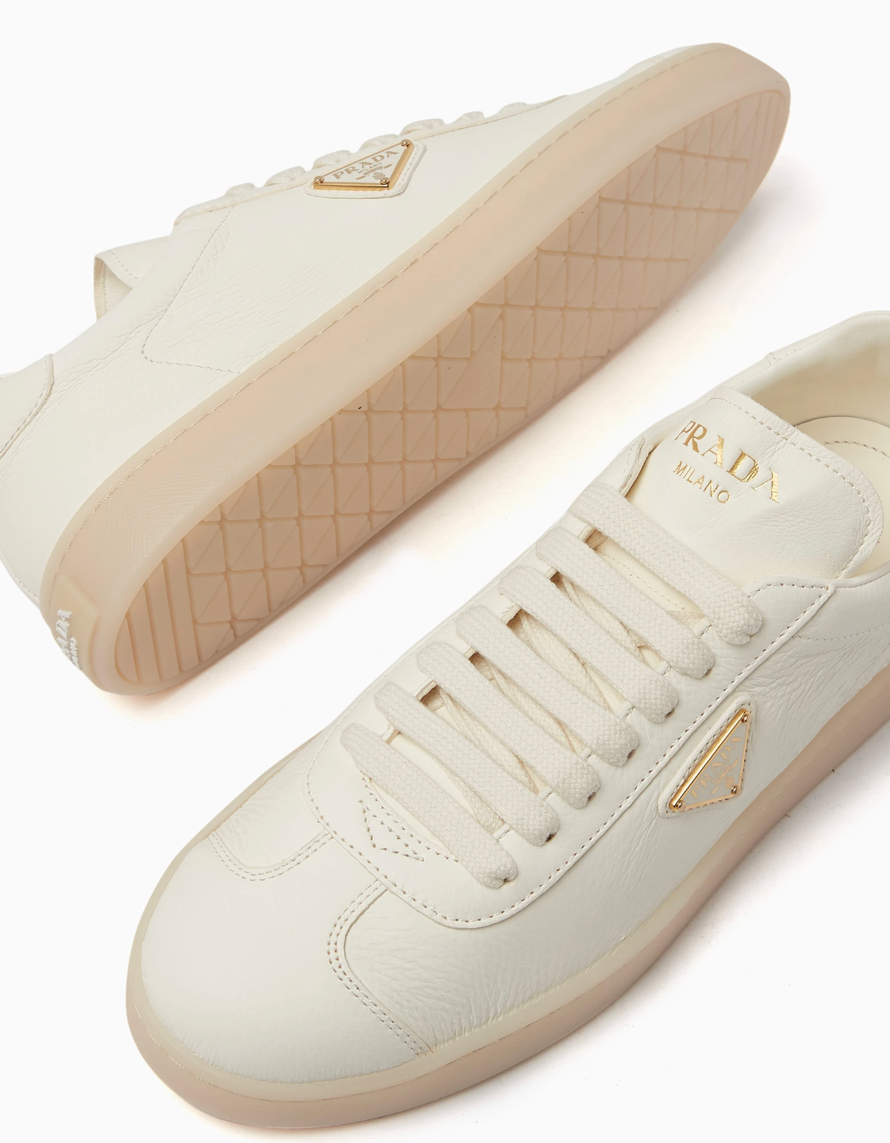 Prada Lane Leather Sneakers