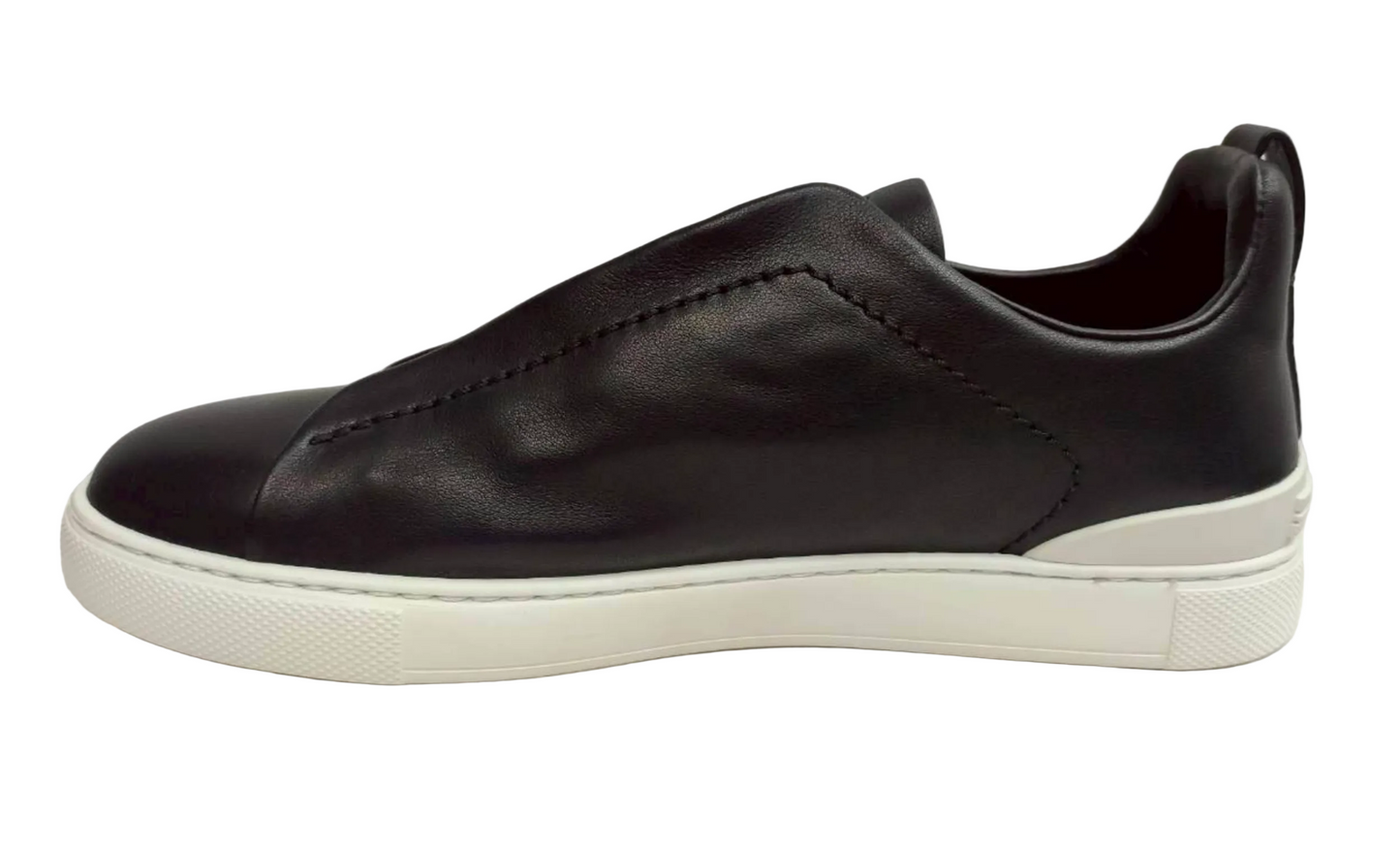 Zegna Triple Stitch Slip-On Design Sneaker