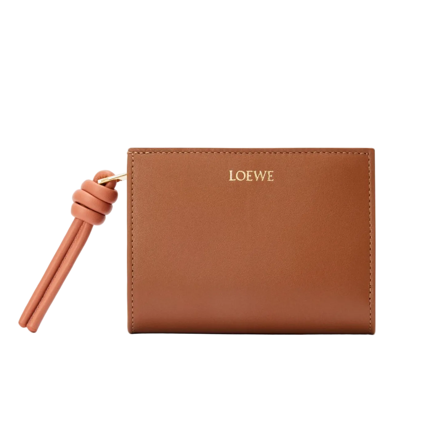 Knot compact wallet in shiny nappa calfskin