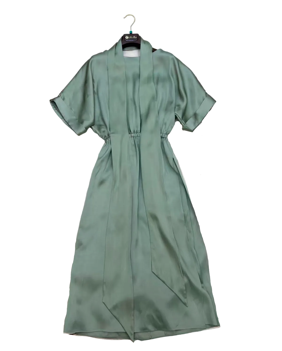 Loro Piana "Caren" double satin silk midi dress