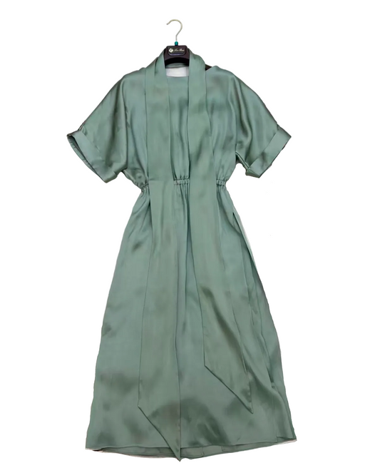 Loro Piana "Caren" double satin silk midi dress