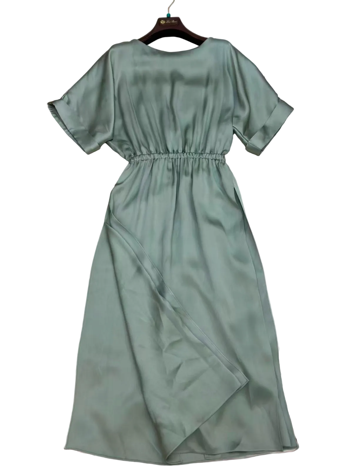 Loro Piana "Caren" double satin silk midi dress