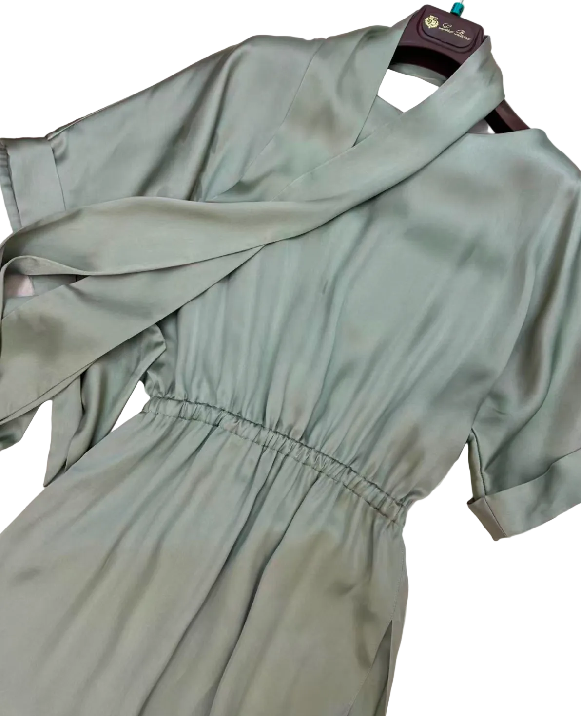 Loro Piana "Caren" double satin silk midi dress
