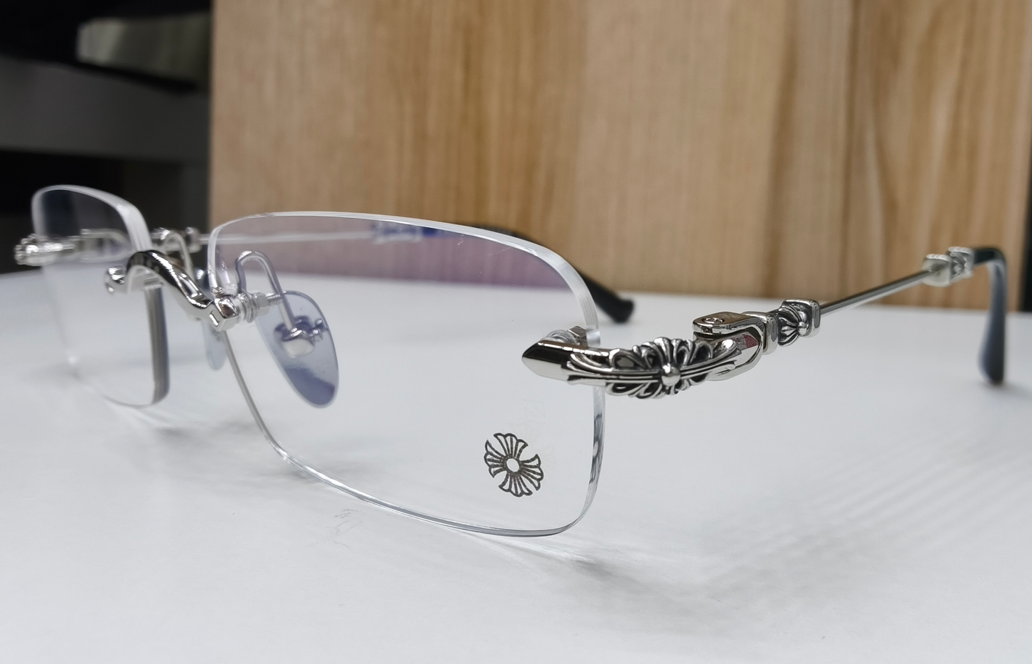 Chrome Hearts "Pills" luxury rimless eyeglasses