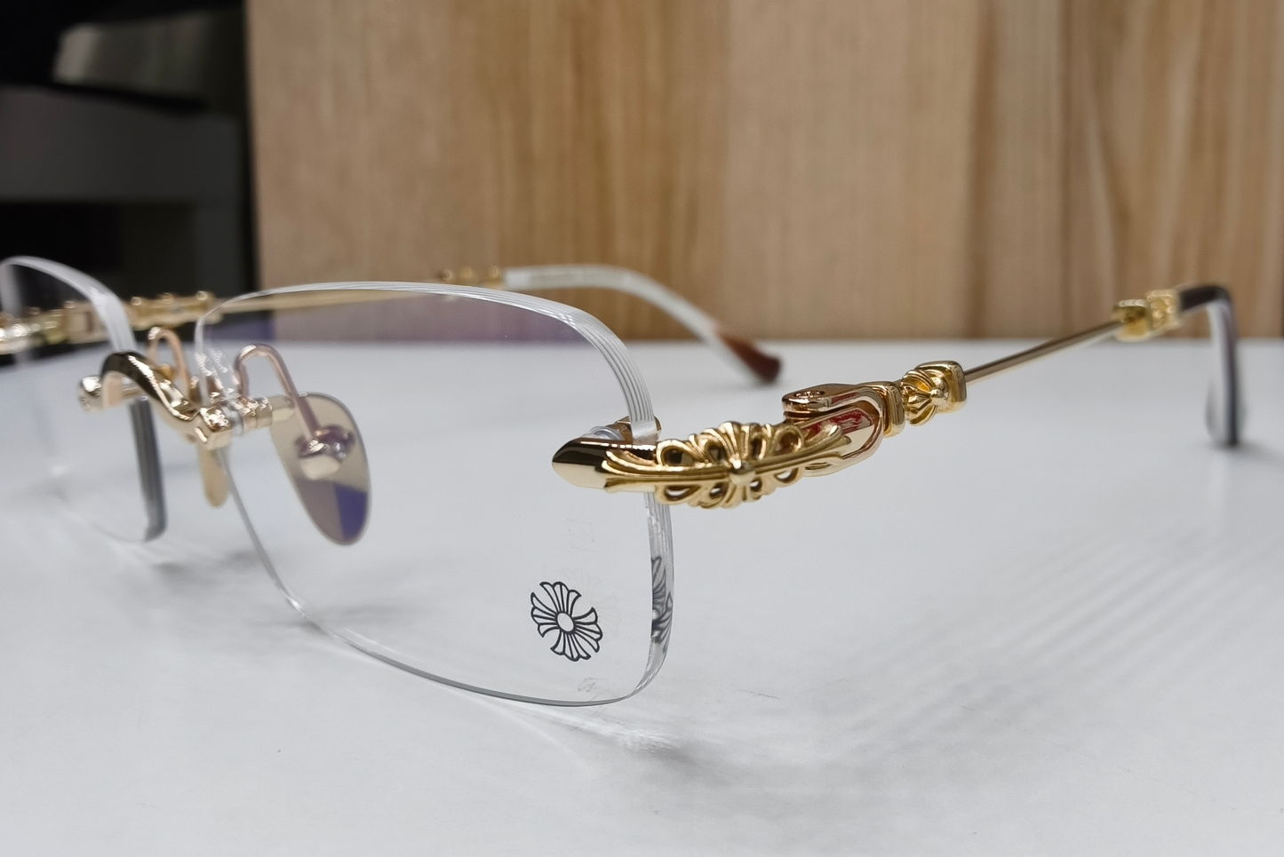 Chrome Hearts "Pills" luxury rimless eyeglasses