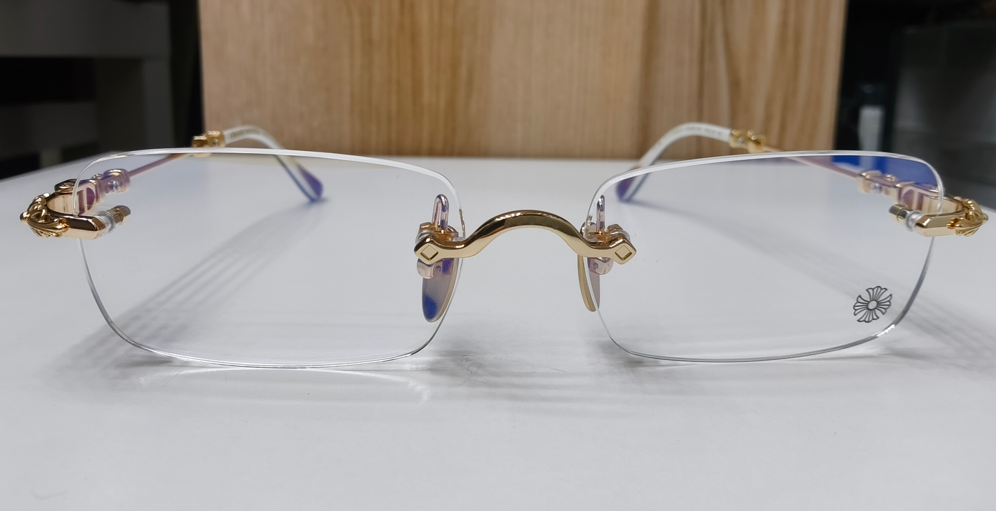 Chrome Hearts "Pills" luxury rimless eyeglasses