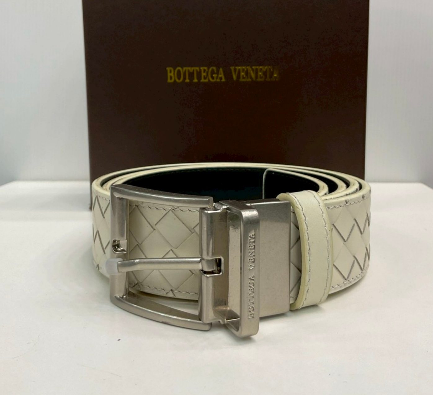Bottega Reversible Intrecciato Leather Belt