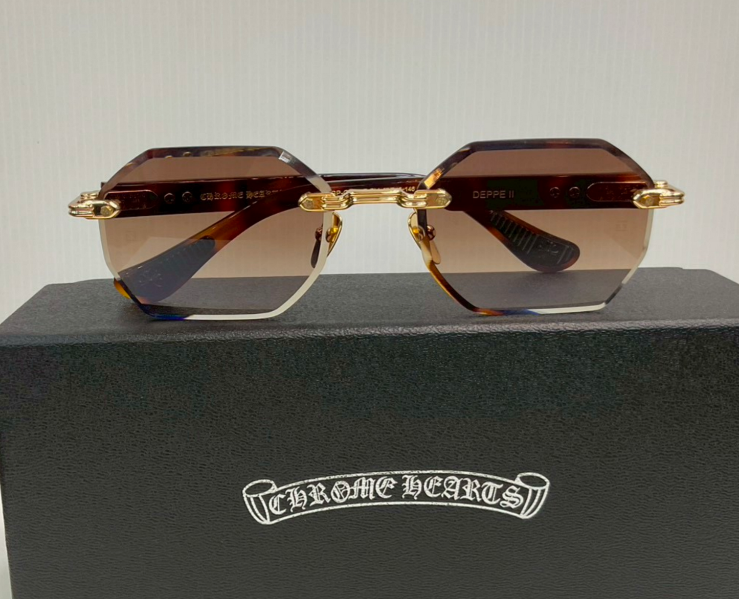 Chrome Hearts "Deppe" rimless geometric sunglasses