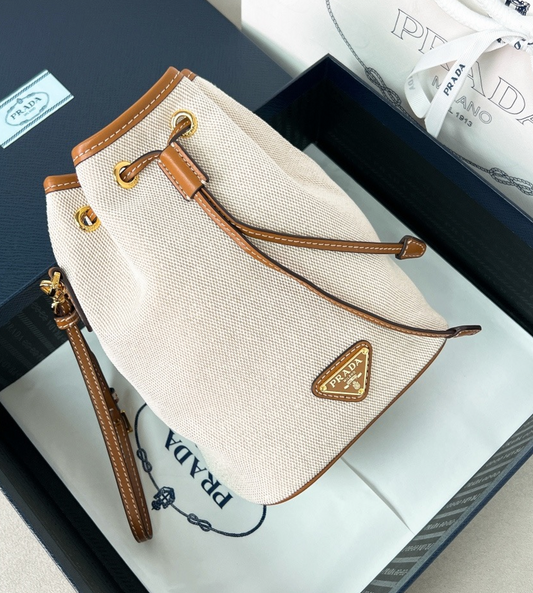 Prada Canvas and Leather Pouch