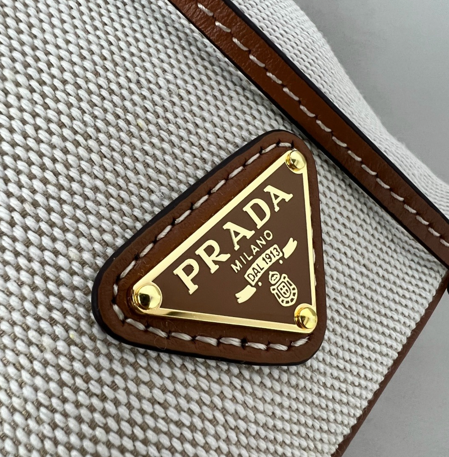 Prada Canvas and Leather Pouch
