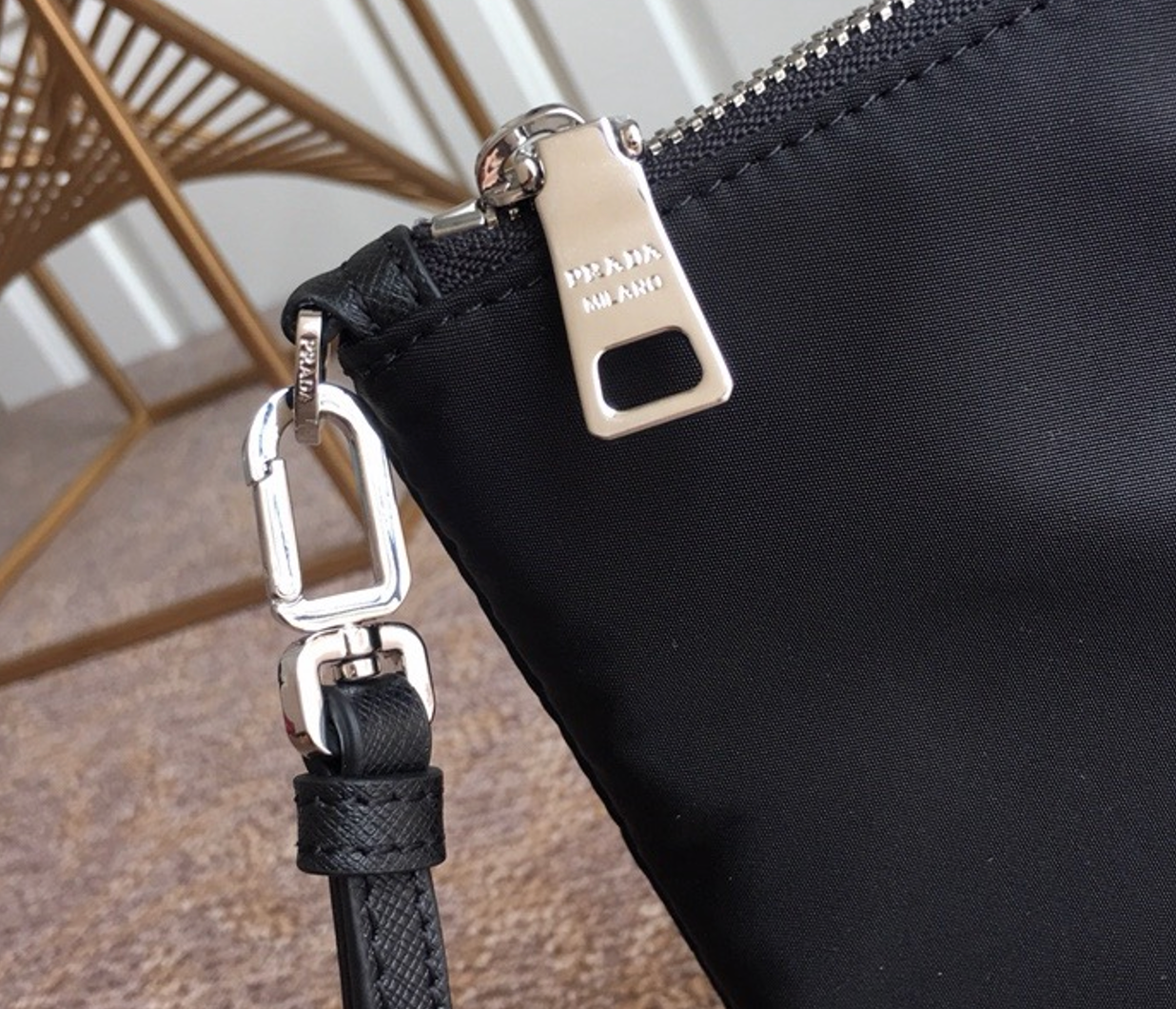 Prada Re-Nylon and Saffiano leather pouch