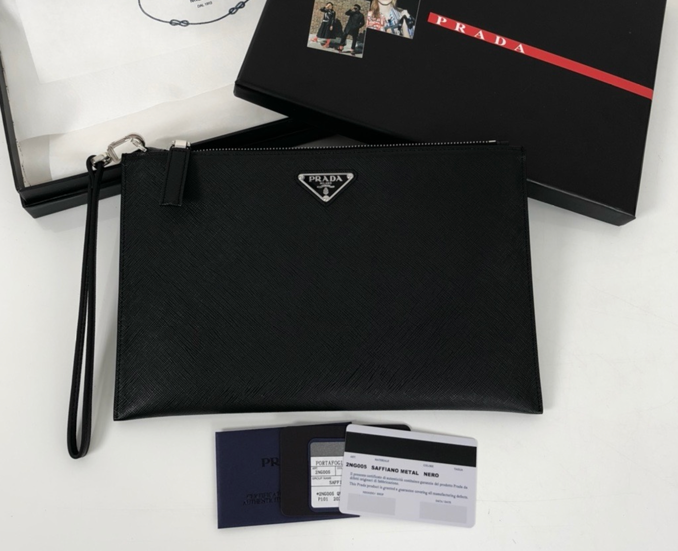 Saffiano Leather Pouch