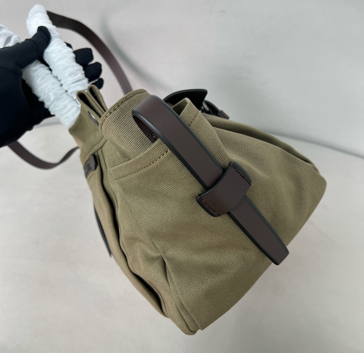 Prada Route Large Canvas and Leather Tote Bag