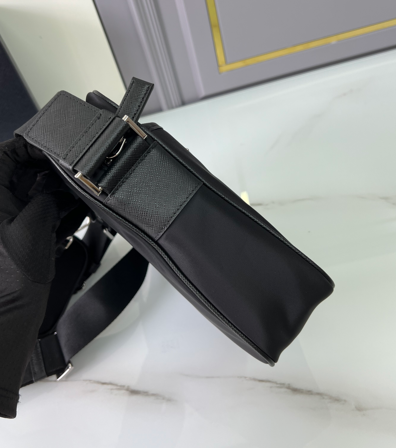 Prada Re-Nylon and Saffiano leather shoulder bag