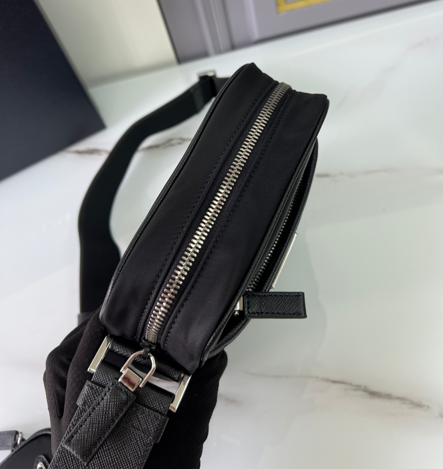 Prada Re-Nylon and Saffiano leather shoulder bag