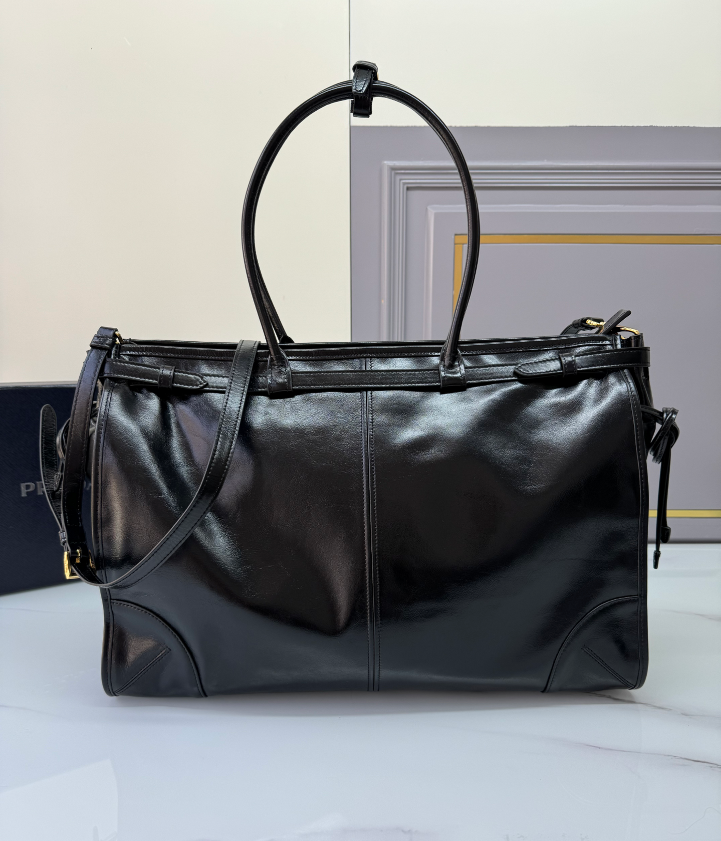 Prada Bonnie large leather handbag