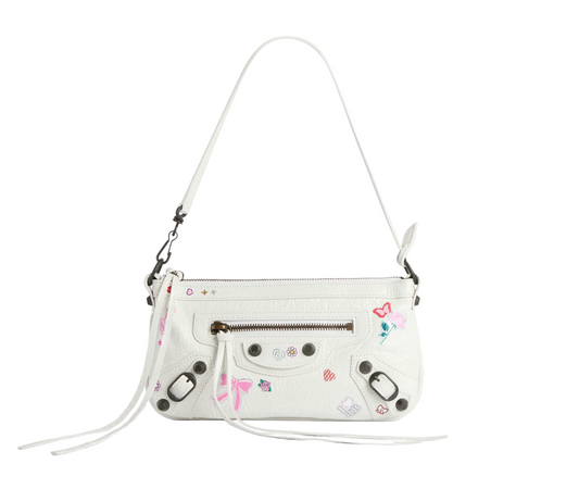 Le City Pouch On Strap in White/multicolor