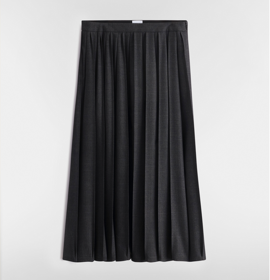 Christian Dior black pleated midi skirt