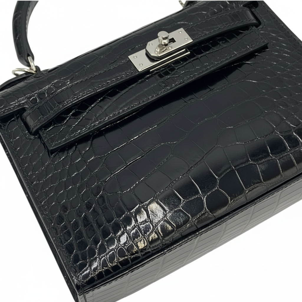 Hermès Kelly Pochette Shiny Crocodile Leather