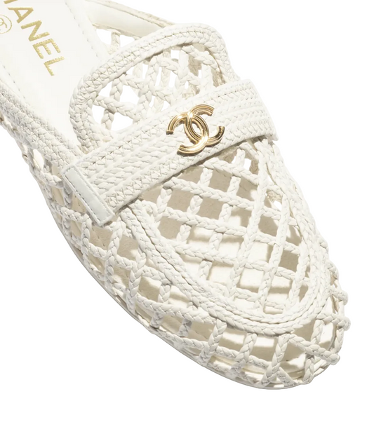 Chanel Braided Lambskin Mule Sandals