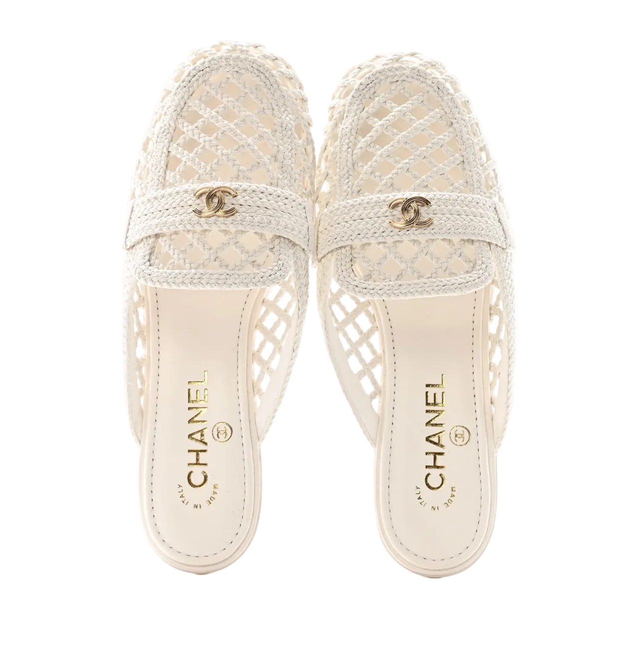 Chanel Braided Lambskin Mule Sandals
