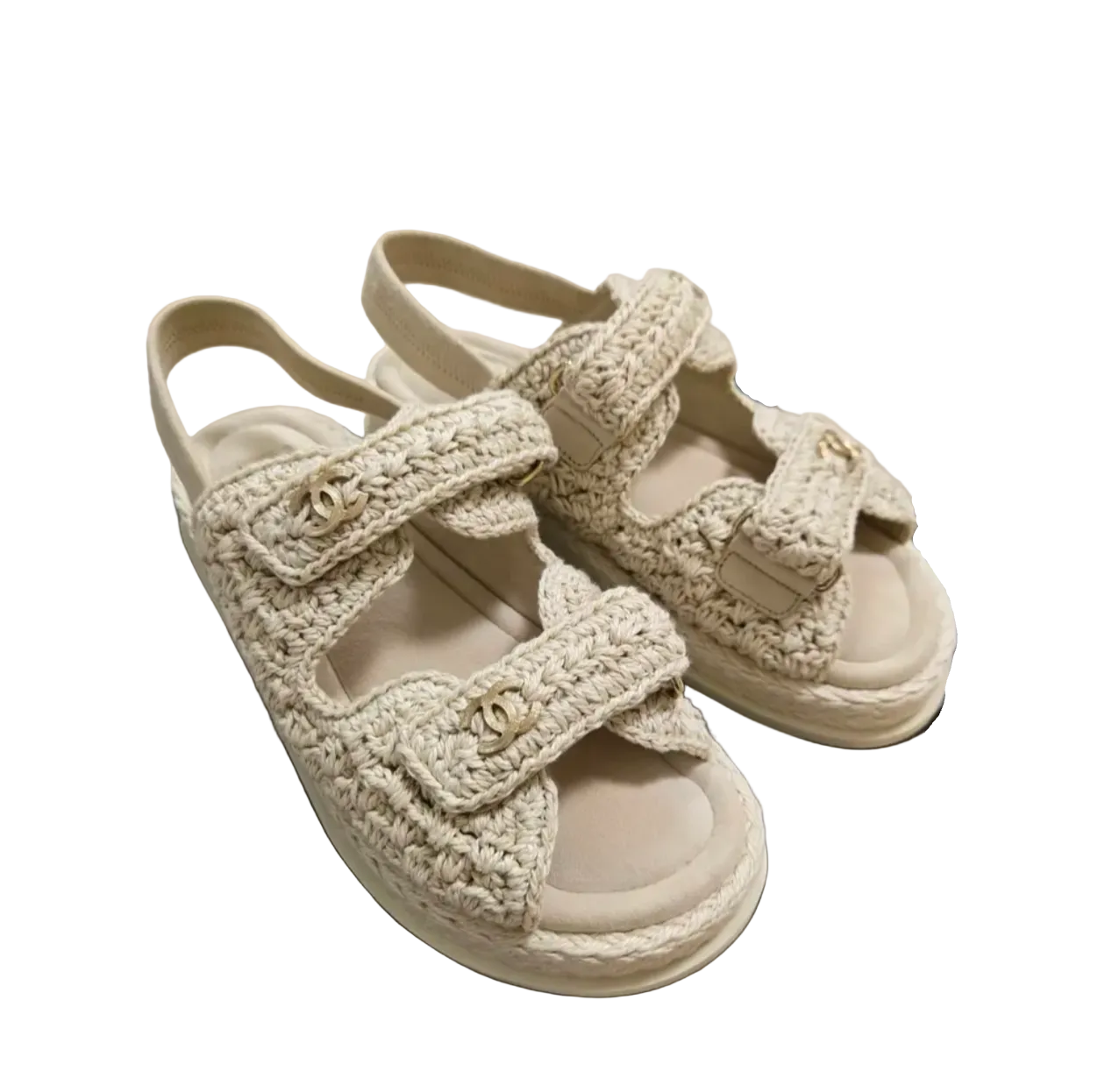 Chanel crochet "dad" sandals