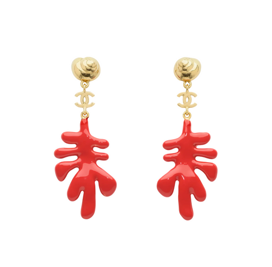Chanel Coco Beach 2026 Coral Pendant Earrings