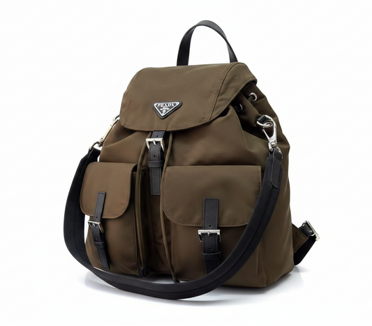 Prada Re-Nylon and leather multi-pocket backpack