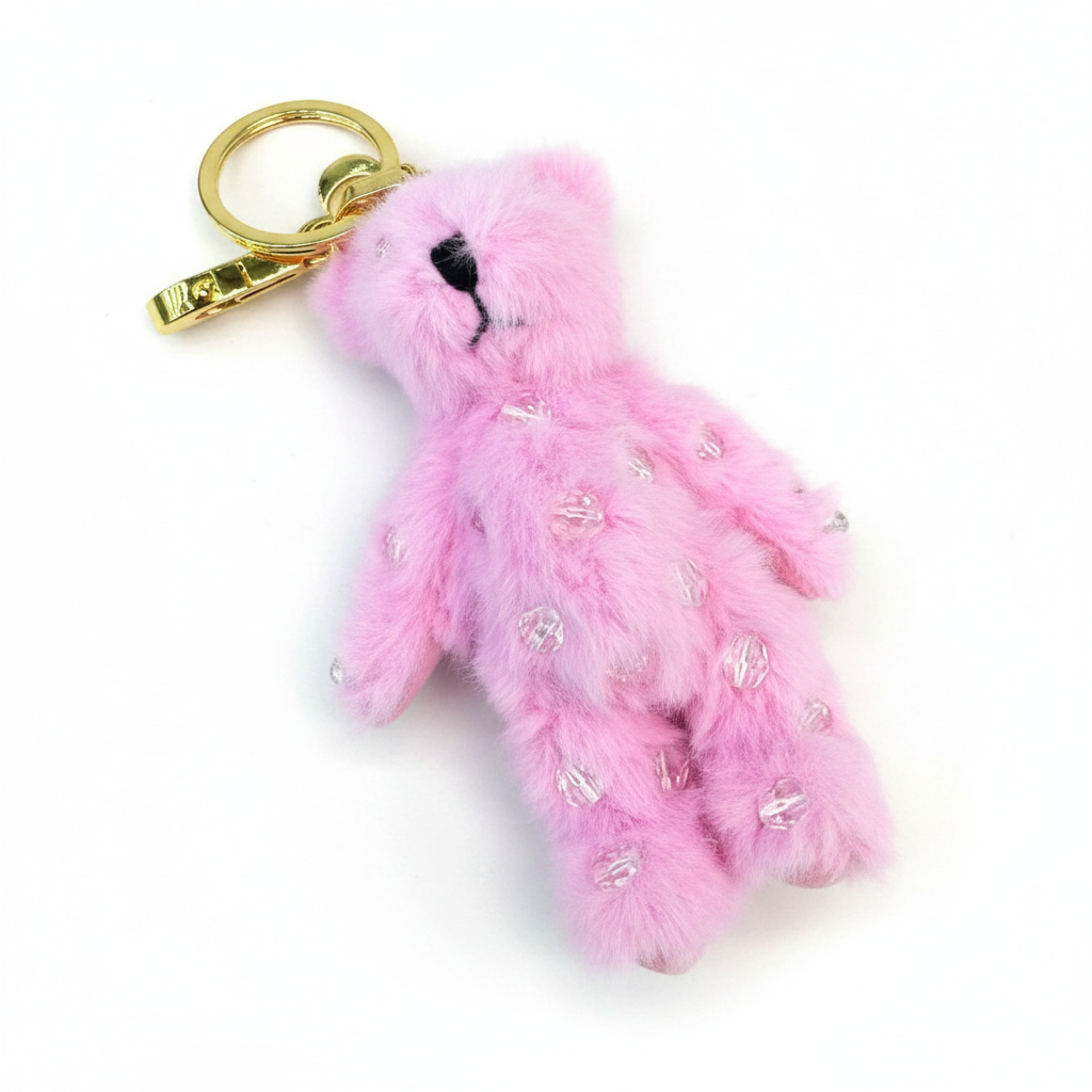 Prada Pink Teddy Bear Keychain Charm