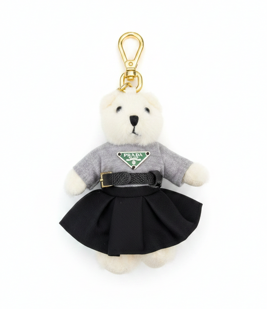 Prada Teddy Bear Keychain Charm