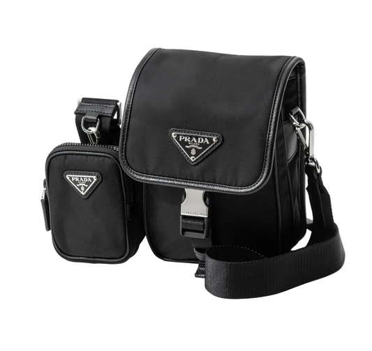 Prada Re-Nylon and Saffiano Leather Mini Shoulder Bag