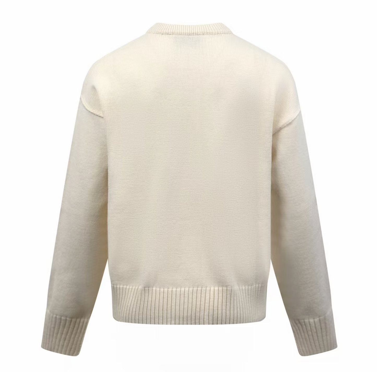 AMI Paris White Wool Ami De Coeur Cardigan