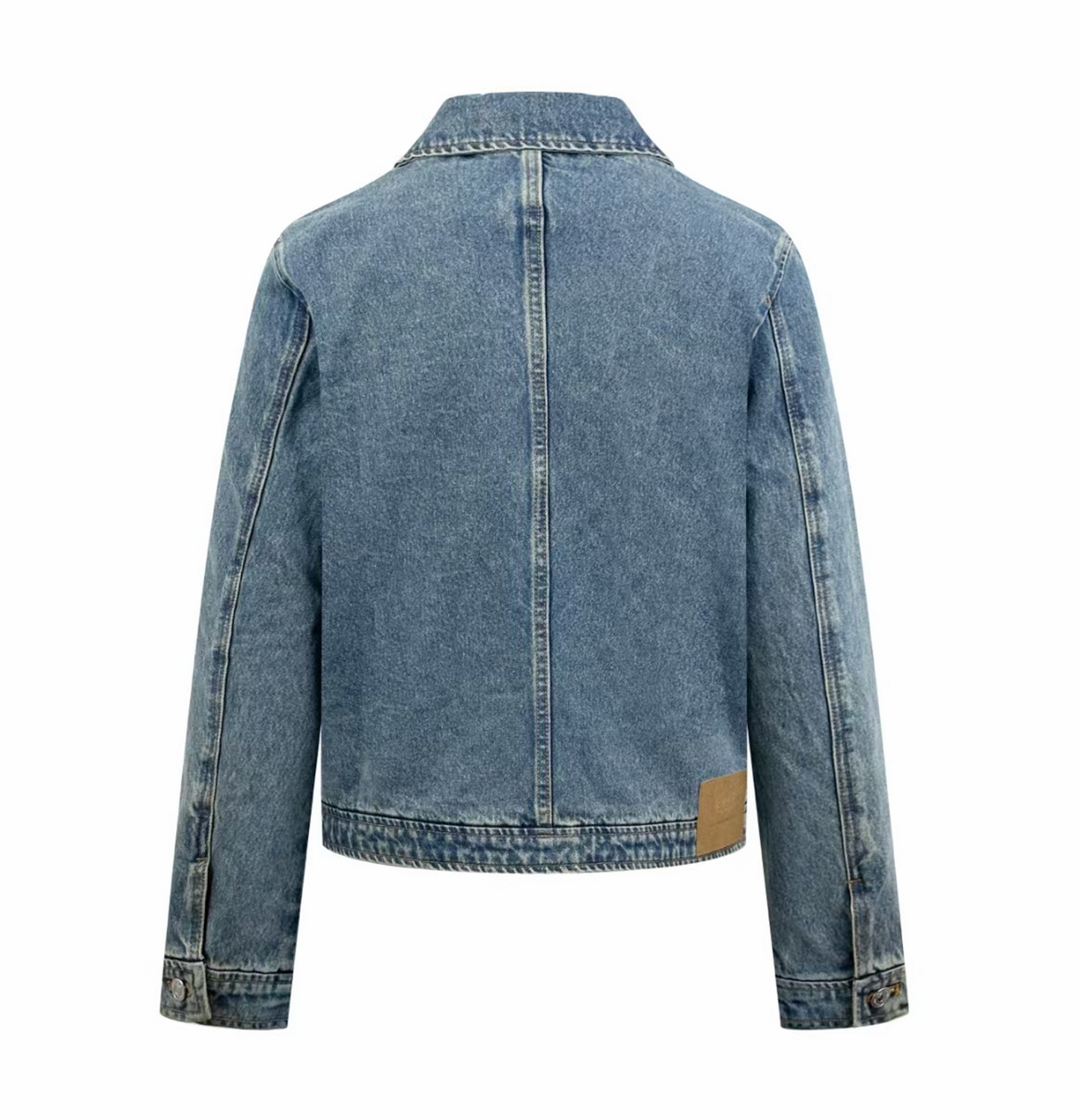 AMI Paris Blue Cotton Contrasted 'Ami De Coeur' Zipped Jacket