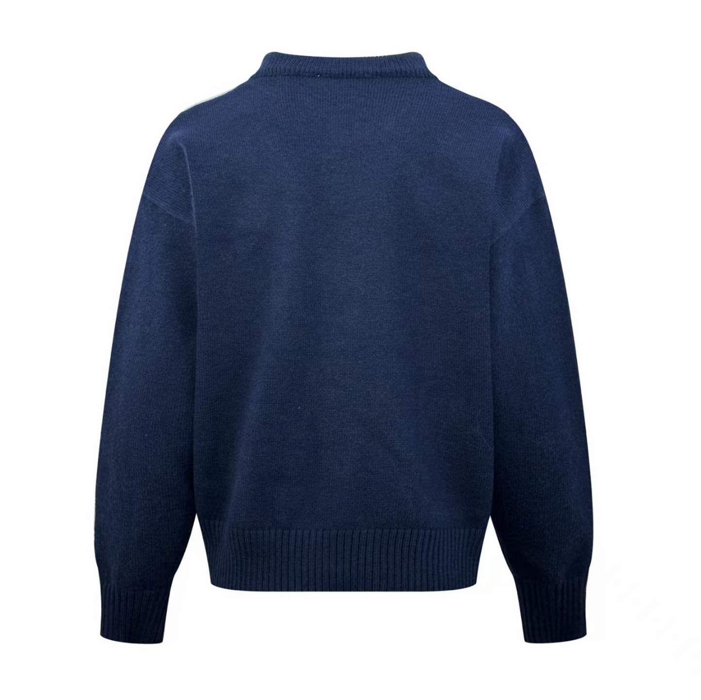 AMI Paris Blue Wool Crewneck Ami de Coeur Cardigan