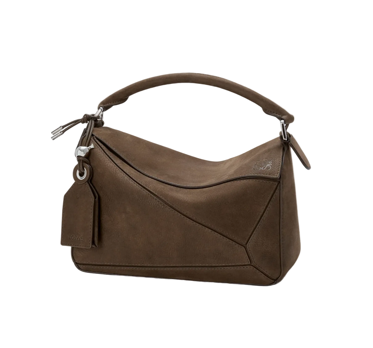 LOEWE Small Featherlight Puzzle Bag in Grained Nubuck